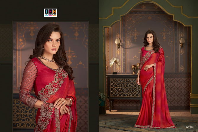 Sandalwood 12th Edition By Tfh Heavy Designer Party Wear Sarees Wholesale Market In Surat